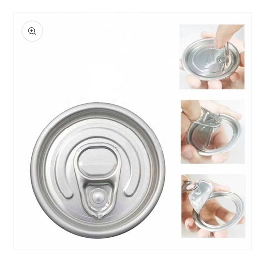 Full Face Ring Pull Aluminium Lids - 100% Recyclable (Box of 200)